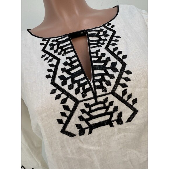 NEW SHELL LINEN DONNA MORGAN Women's Sheath Dress with Embroidery - Picture 4 of 16